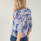 Textured Leaf Print Top