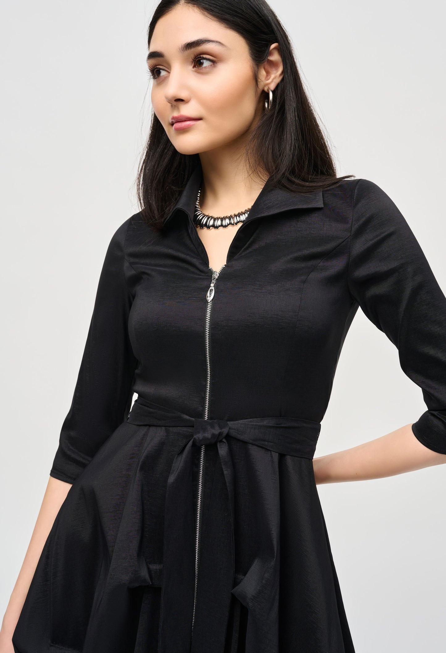 Cutaway Midi Ruffle Dress