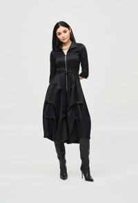 Cutaway Midi Ruffle Dress