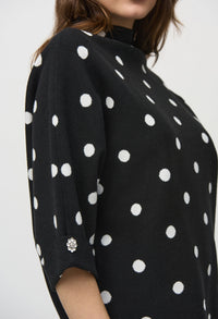 Jacquard Sweater Dot Print Top