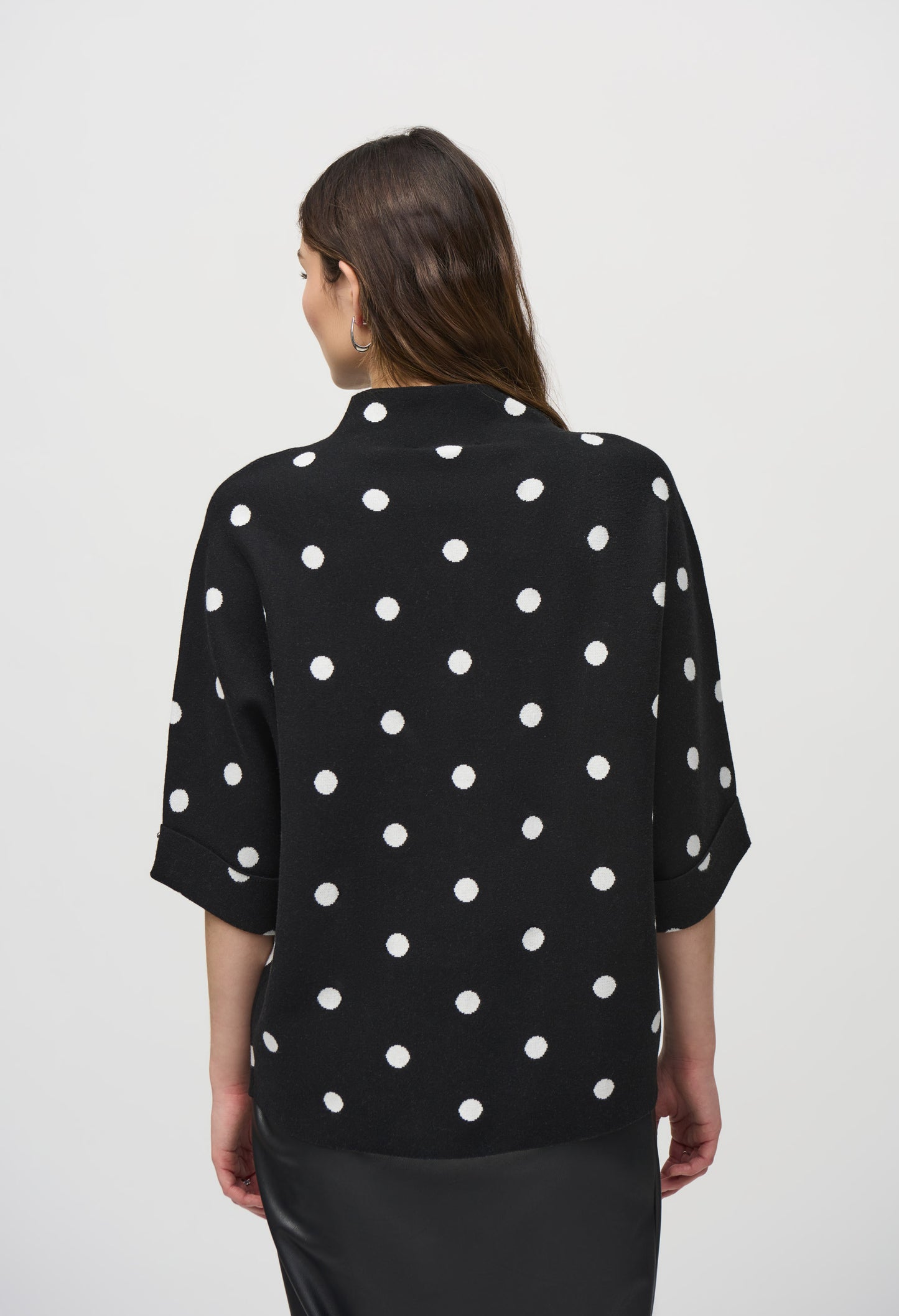 Jacquard Sweater Dot Print Top