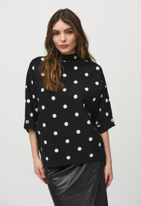 Jacquard Sweater Dot Print Top