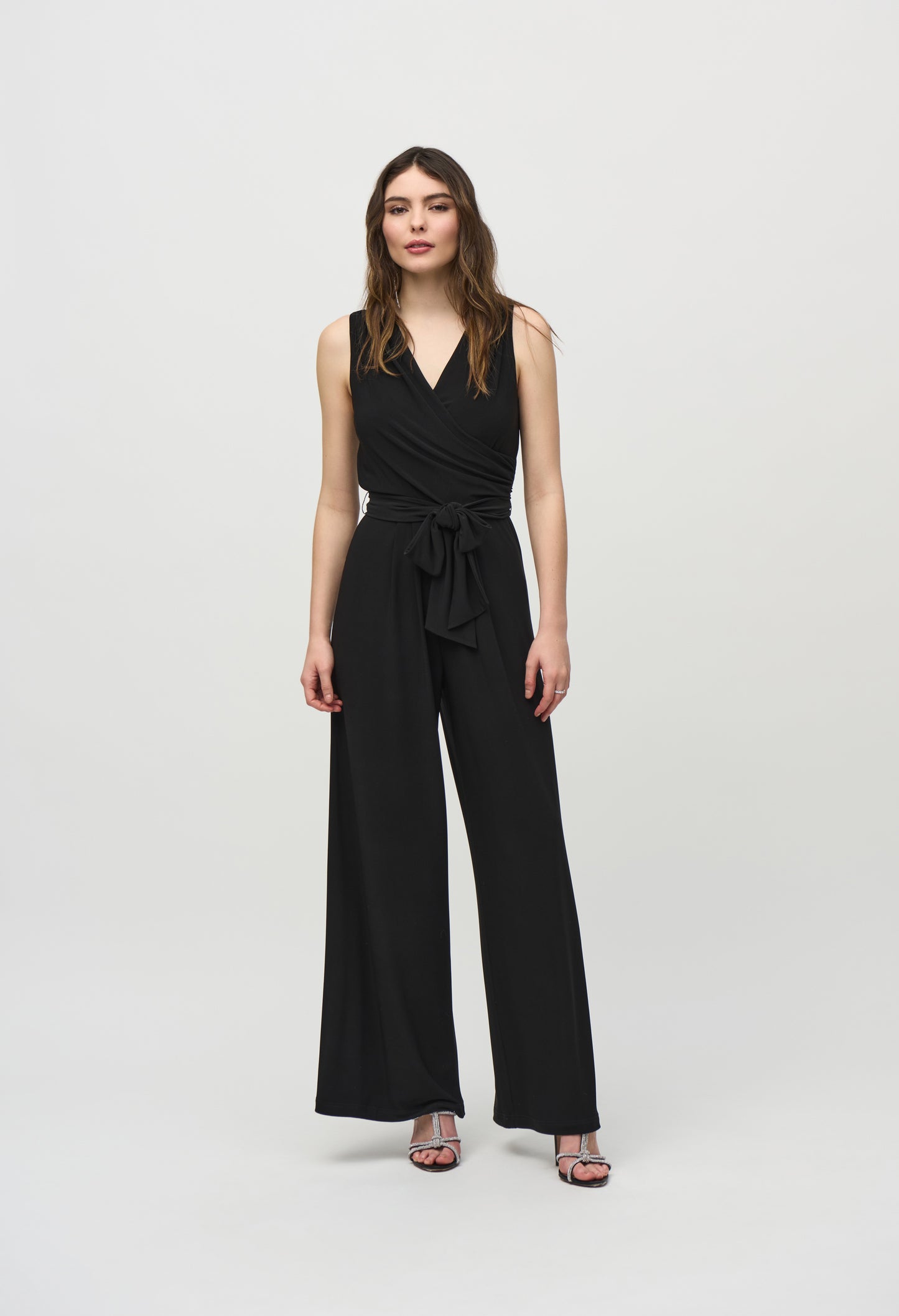 Belted V-neck Jumpsuit