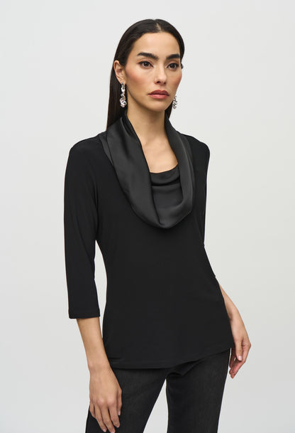 Regular Fit Hip-length Cowl Neck Long Sleeve