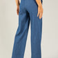 High Waist Button Detail Trousers