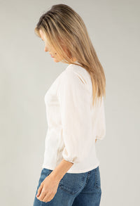 Textured V Neck Top