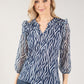 Wave Print V Neckline Top