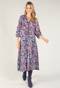 Abstract Print Knot Front Detail Dress