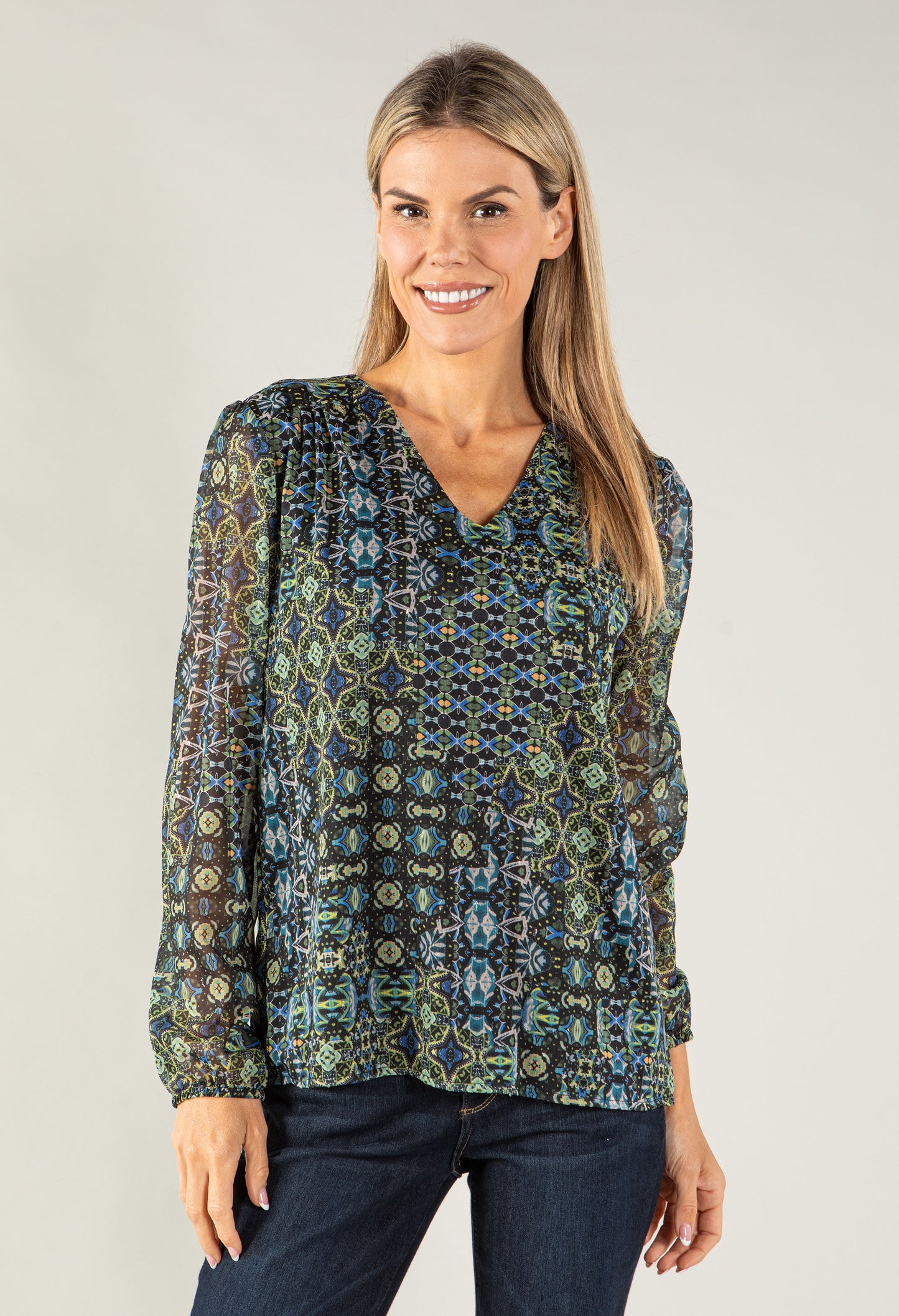 Kaleidoscope V Neck Top