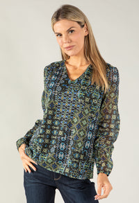 Kaleidoscope V Neck Top