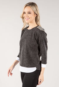 Sequin Ribbed Knit Two in One