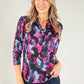 Mixed Print V Neckline Top