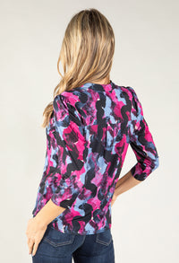 Mixed Print V Neckline Top