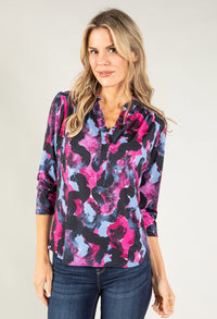 Mixed Print V Neckline Top