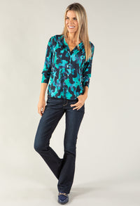 Mixed Print V Neckline Top