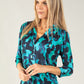 Mixed Print V Neckline Top