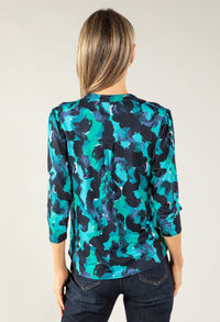 Mixed Print V Neckline Top