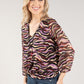 Zebra Print V Neck Top