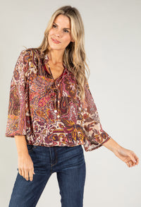 Mixed Paisley Print Top