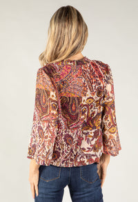 Mixed Paisley Print Top