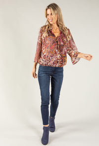 Mixed Paisley Print Top