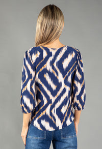 Patterned V Neck Top