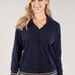 Polo Neckline Soft Knit Pullover