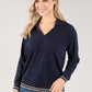 Polo Neckline Soft Knit Pullover