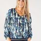 Abstract Print V Neckline Top