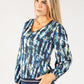 Abstract Print V Neckline Top