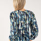 Abstract Print V Neckline Top