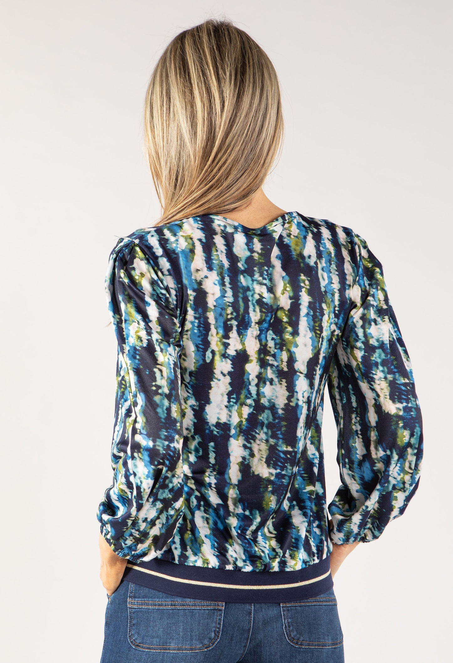 Abstract Print V Neckline Top