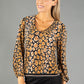 Soft Touch Patterned V Neck Top