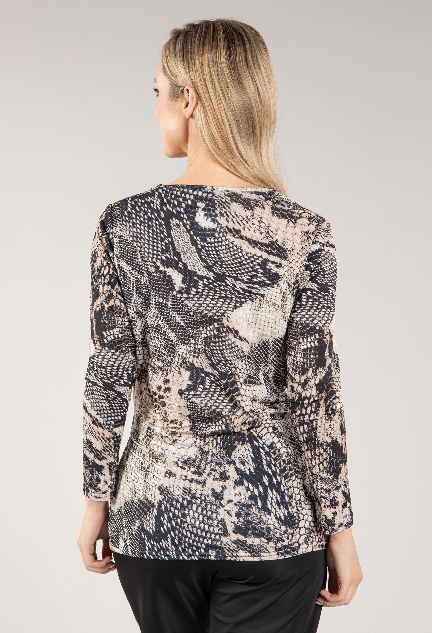 Snake Print V Neckline Top