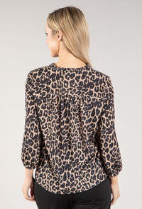 Leopard Print V Neckline Top