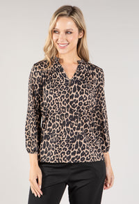 Leopard Print V Neckline Top