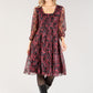 Printed Lace Square Neck Dress