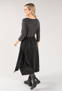 Knit Bodice Midi Dress