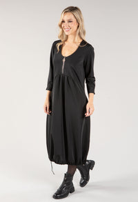 Zip Detail Neckline Dress