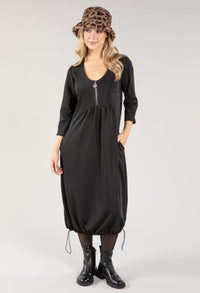 Zip Detail Neckline Dress