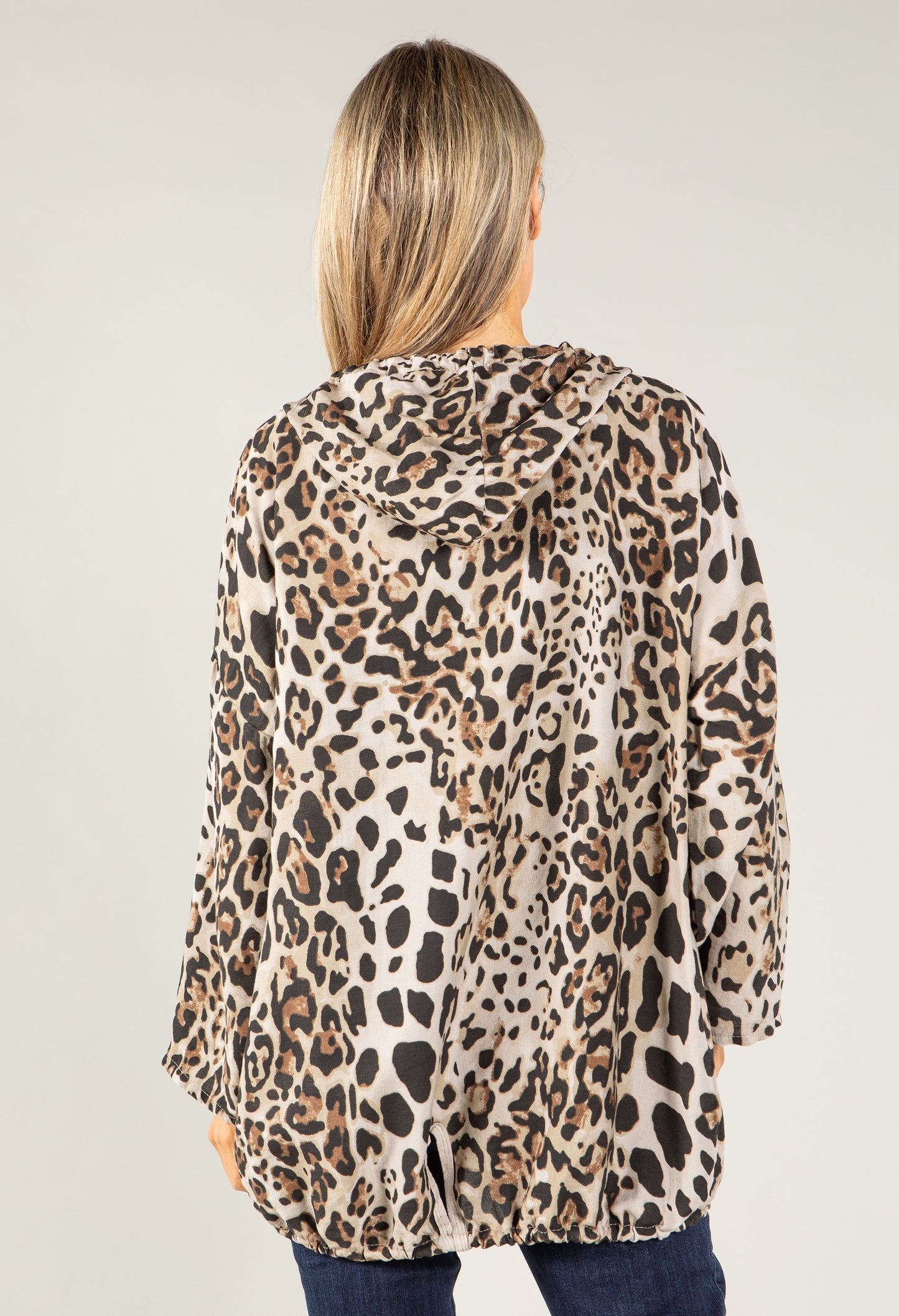 Leopard Print Woven Parka