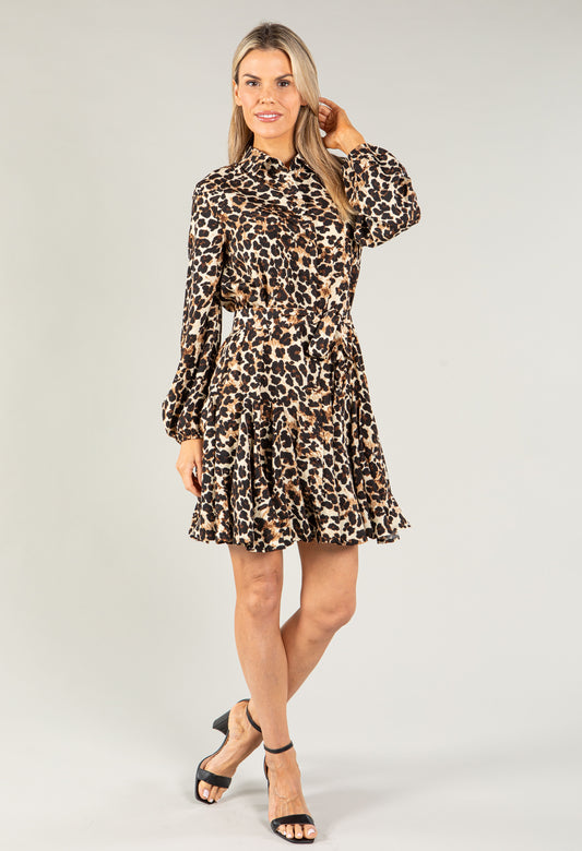 Leopard Print Shirt Dress