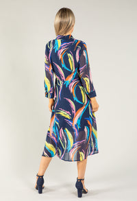 Abstract Shirt Style Woven Dress