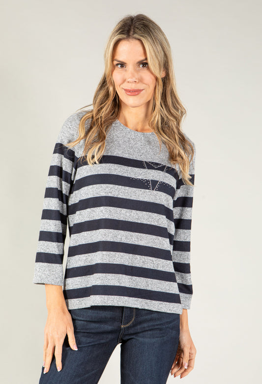 Striped Lux Touch Knit Pullover