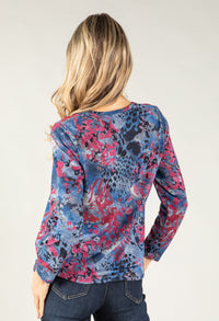 Floral Detail Lux Touch Pullover Knit