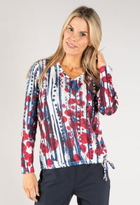 Abstract V Neck Lux Touch Knit