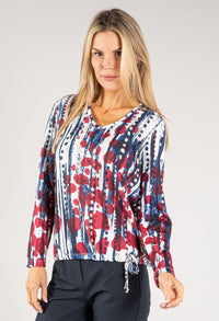 Abstract V Neck Lux Touch Knit