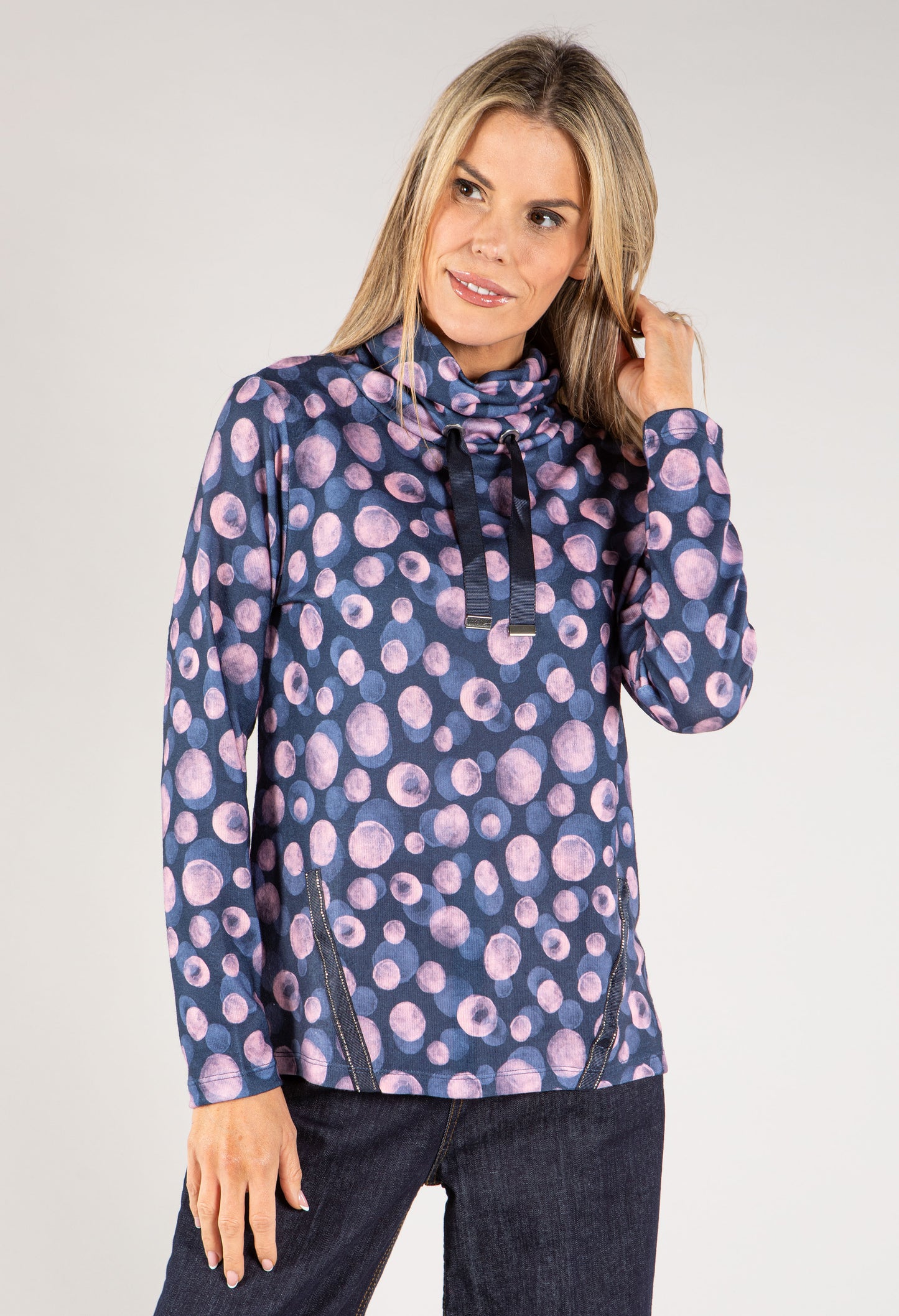 Polka Dot Lux Touch Knit Pullover