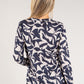 Abstract Print Buttoned Knit Top