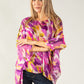 Colour Splash Waterfall Silk Top